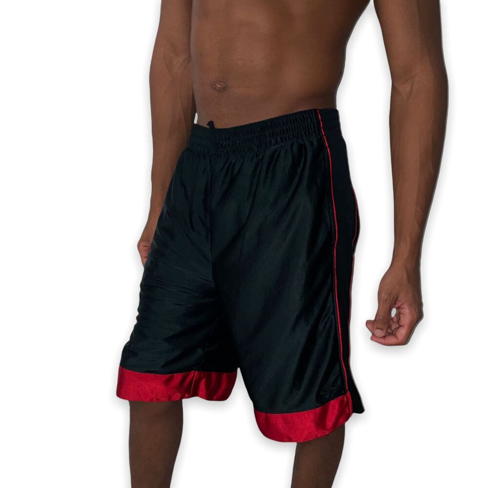 C9 By Champion Vintage Rare Dazzle Basketball Shorts Shiny Silky Black L